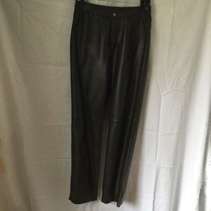 Ann Taylor LOFT black leather pant 6P